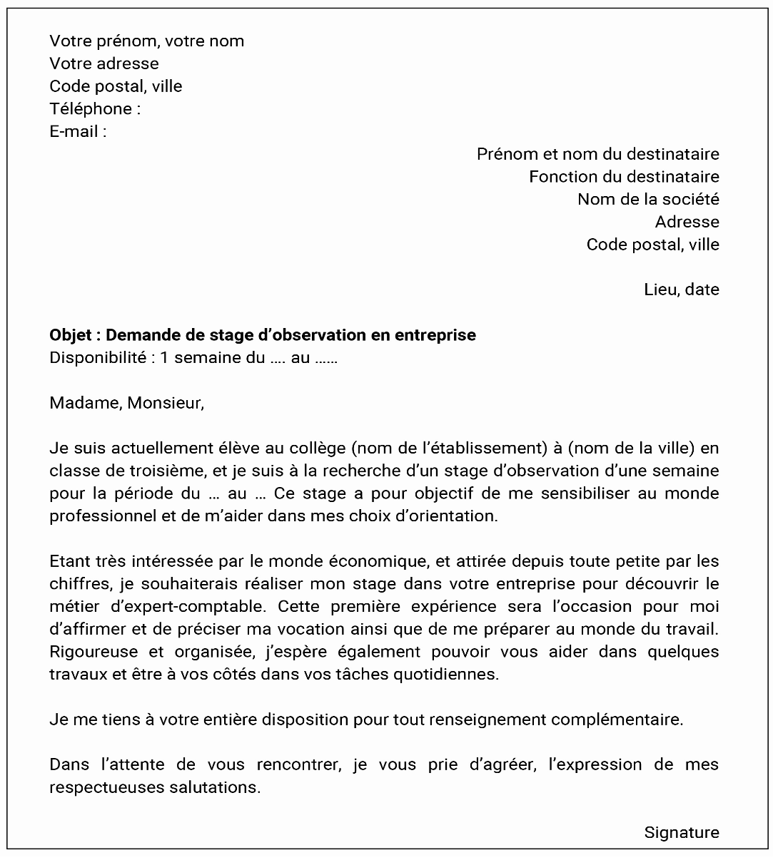 Stage 3e Comment Envoyer Sa Candidature