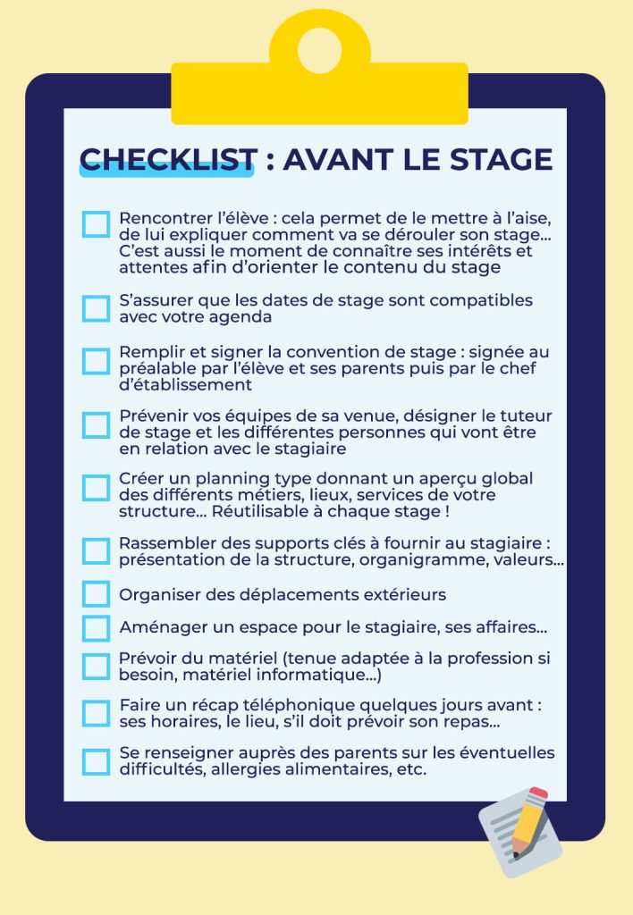 checklist avant stage