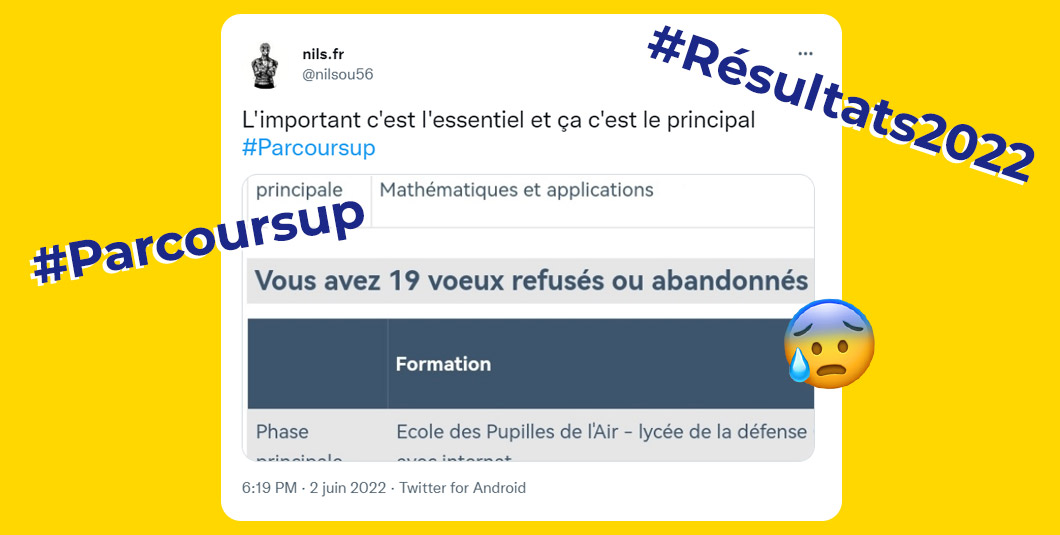 top tweets parcoursup résultats 2022